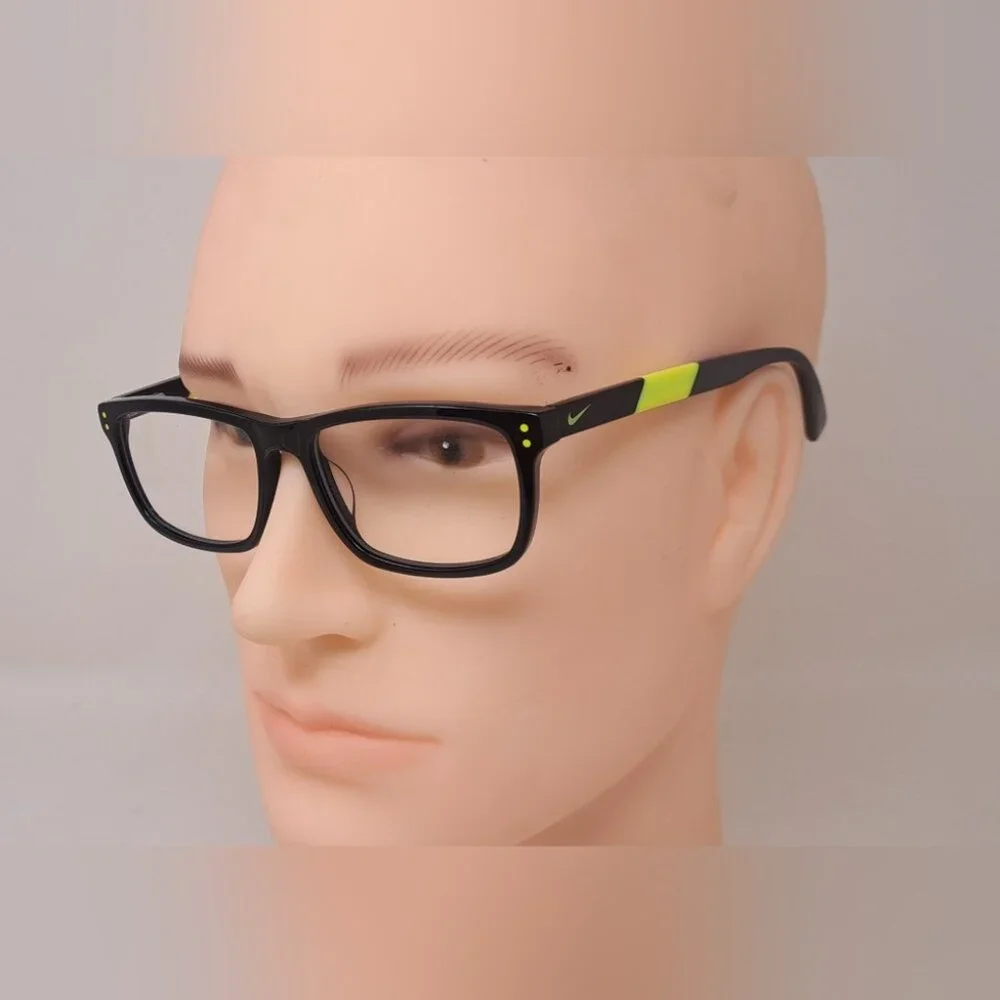 Nike Kid Glasses Frames Swoosh Black Yellow Square 5536 010 49-15-140